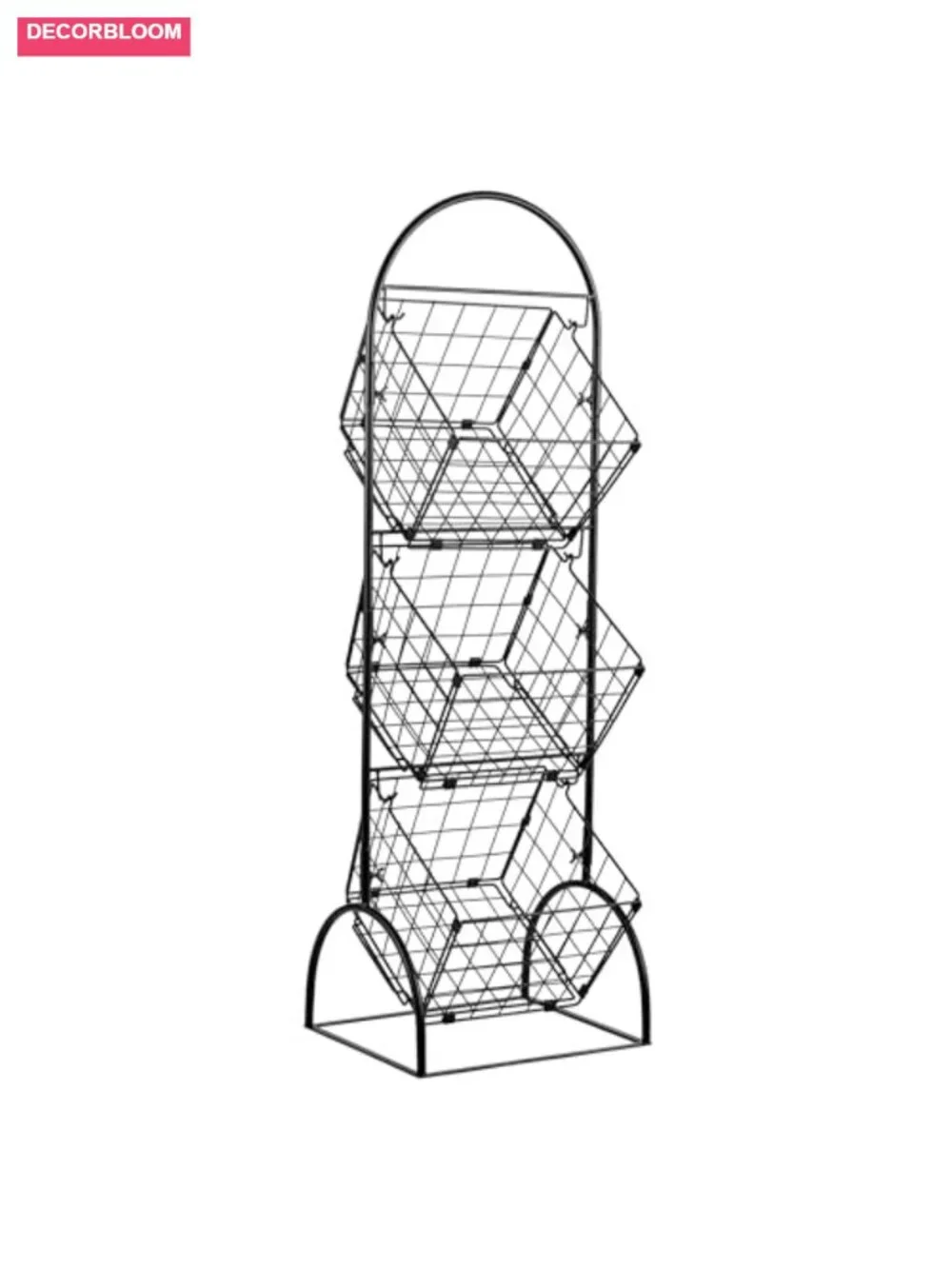 Sorbus 3 Tier Basket Stand Fruit Vegetable Kitchen Storage Adjustable Steel